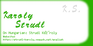 karoly strudl business card